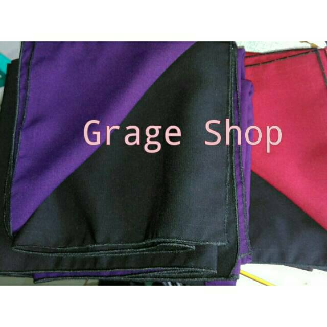 Segi empat wolfis kombinasi/ khimar syari / jilbab hijab 2 warna /  segiempat / two tone3