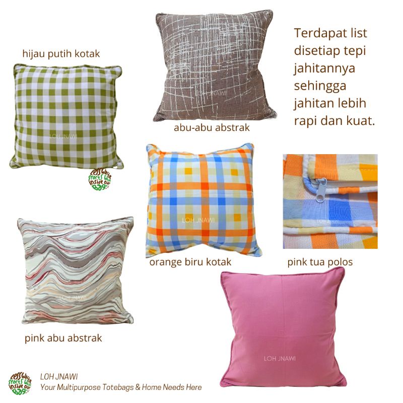 Pillow Case Cushion Cover Premium Sarung Bantal Sofa 40x40 cm