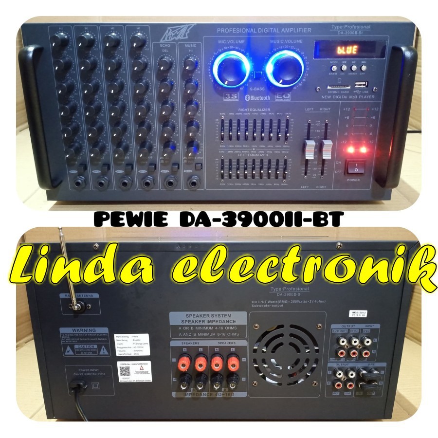 AMPLIFIER PEWIE DA 3900II BT PROFESIONAL DIGITAL AMPLI PEWIE DA3900ll