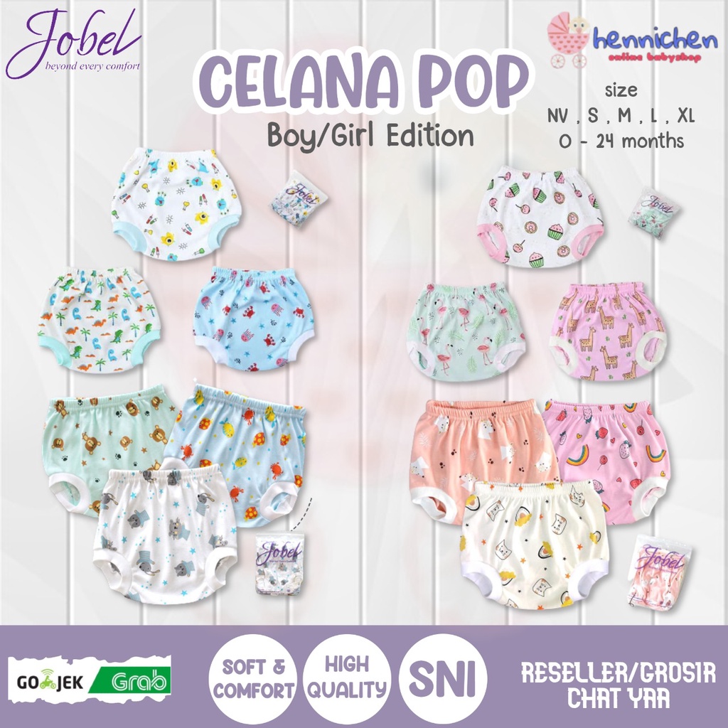 3 PCS  JOBEL CELANA POP BY KAZEL POP MONSTER /POP DONUT / POP RACOON / POP MOUSE SNI  0-2 thn