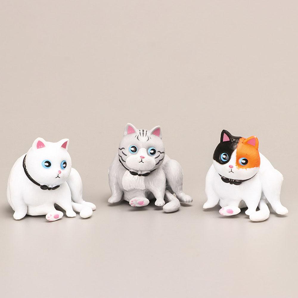 Agustinina Kucing Action Figure DIY Kucing Anak Anime Mainan Lucu Patung Kecil Kartun Figure Ornamen