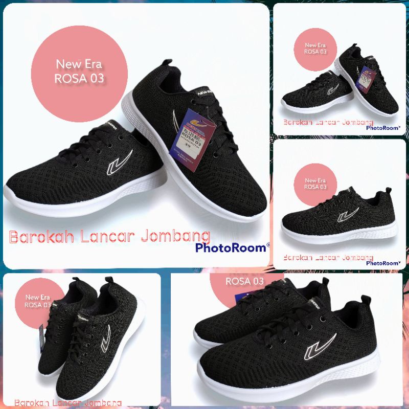 SEPATU SNEAKER SEKOLAH HITAM NEW ERA ROSA 03 / VICTORIA SIZE 37-41 100% ORIGINAL BY NEW ERA