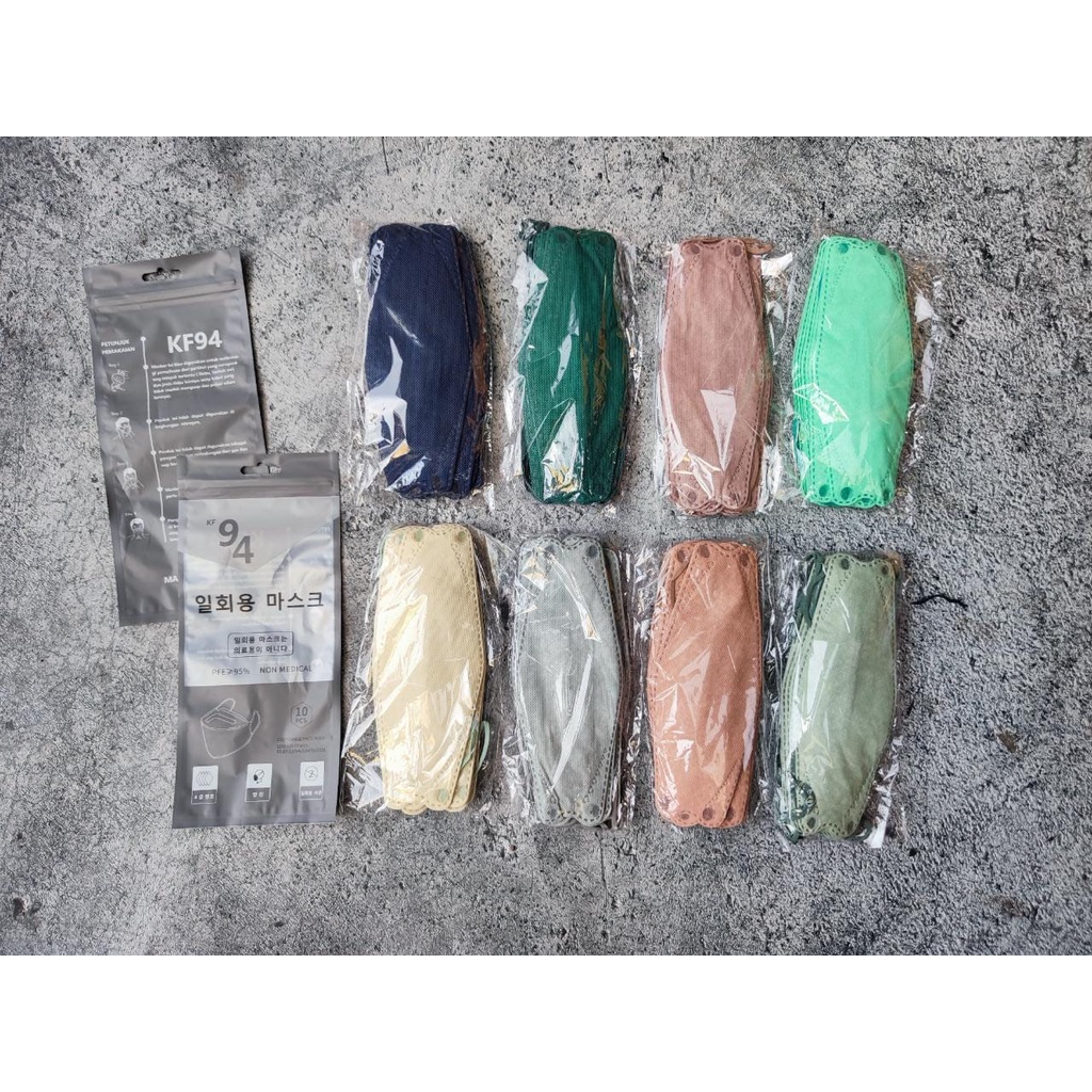 KF94 KOREA WARNA PACK ABU - MASKER KF94 KOREA 4PLY WARNA WARNI SENADA