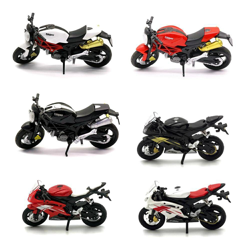 1:18 MINI Diecast Yamaha R6 Motor Lokomotif Simulasi Alloy Lokomotif Balap Model Motor Mainan Anak Laki-Laki