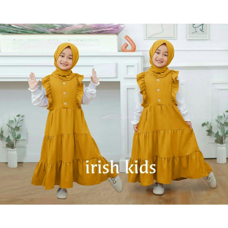 Maxi Maxy Dress Gamis Anak Moscrepe IRISH Kid Kids