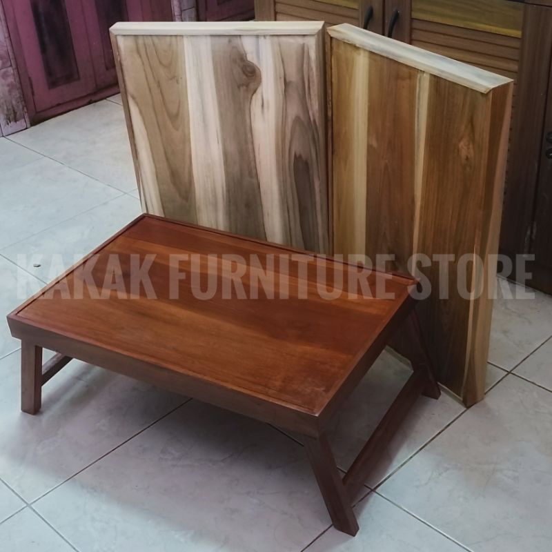 Meja Belajar Lis Kayu Jati - Meja Lipat Kayu Jati - Meja Belajar Kayu Jati Ukuran 60 x 40 x 30