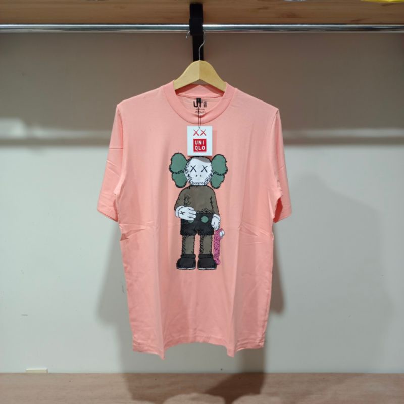 Kaos Uniqlo Pria T Shirt Baju Premium Logo Onepiace Print With Tag-Peach