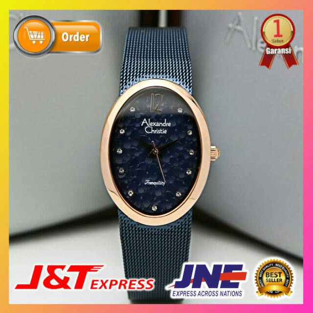 JAM TANGAN ALEXANDRE CHRISTIE WANITA JAM TANGAN CEWEK ORIGINAL JAM ALEXANDER CHRISTIE AC 2858 BLUE