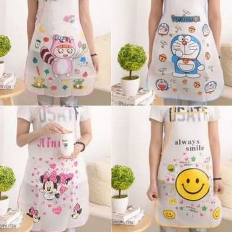 HS Celemek Dapur / Apron Karakter Kartun Lucu Anti Air / WaterProof