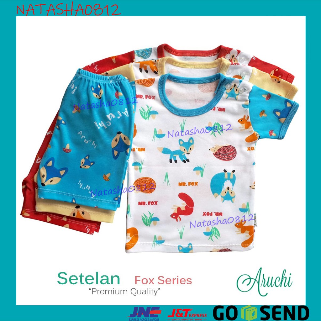 ARUCHI Setelan PENDEK Piyama Baju  Tidur Bayi  ukuran  SML  XL  