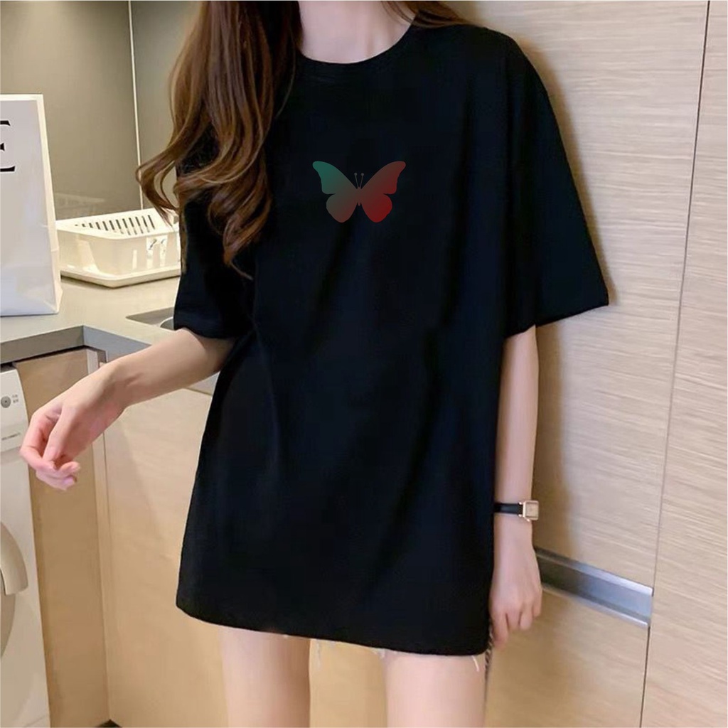 Kaos Butterfly Oversized Tshrit wanita kupu kupu
