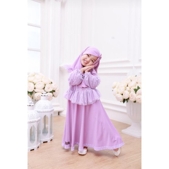 Gamis Anak Perempuan Yuna Syafiqa Gamis Modern size S M L XL - BajumuslimSet