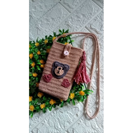 tas hp rajut karakter