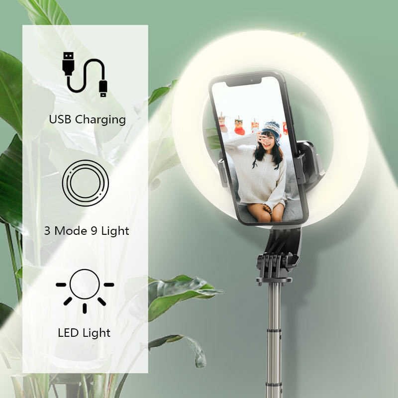 TRIPOD SELFIE STICK RING LIGHT L07 BLUETOOTH