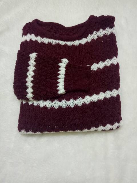 Atasan wanita Baju Rajut ZIGGY TRIBAL - Sweater Stripe ZIGGY SALUR TEBAL-3