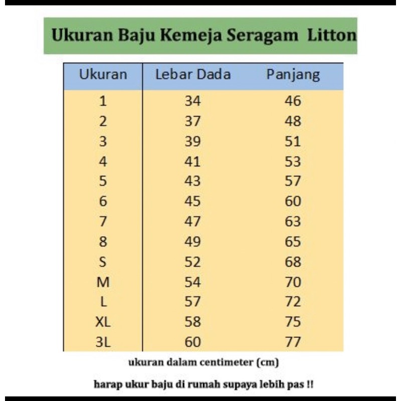 Seragam Pramuka Siaga lengan Panjang 2-XL Litton katun / hem coklat sekolah