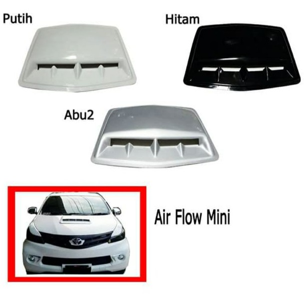 Air Flow Air Scoop kap mesin Universal Sporty Putih Hitam Silver Carbon Abu Di Atas Kap Mobil