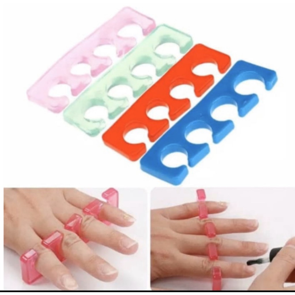 Toe silicone jelly separator kaki nailart 1 set pemisah kaki nailart Produk Good Quality