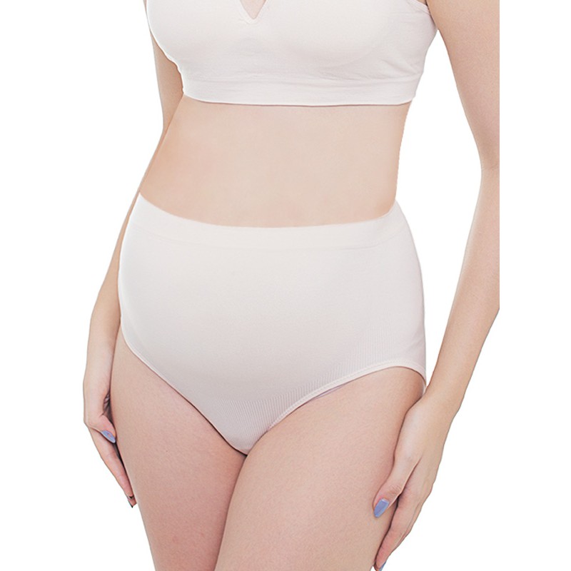 MOOIMOM SEAMLESS HIGHT WAIST PROP BELLY MATERNITY BRIEFS/ CELANA DALAM IBU HAMIL MELAHIRKAN B6774