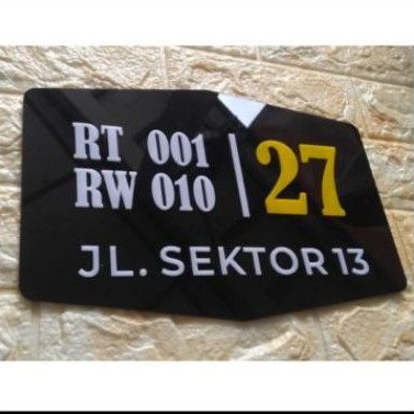 

nomor rumah acrylik timbul 30x20