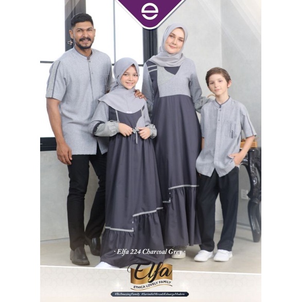 SARIMBIT ETHICA ELFA 224 CHARCOAL GREY (KAHFI 190, KAHFI KIDS 141, AYUMI 311, AYUMI KIDS 20)