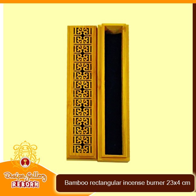 Bamboo Rectangular incense burner 23x4 cm (B)