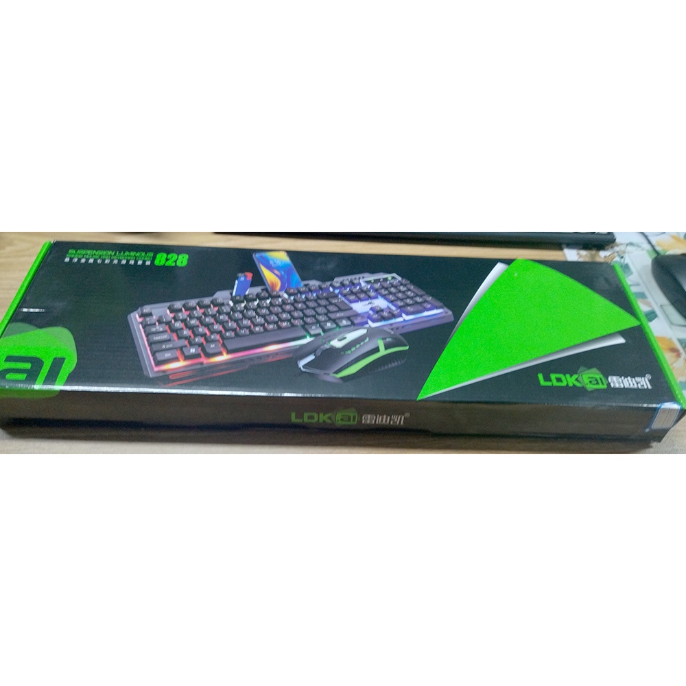 LDKAI Gaming Keyboard LED with Mouse - 828 - Black