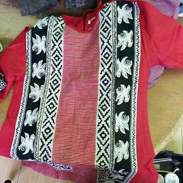 Tunic Sasilia Dress Batik Wanita Tenun Toraja Katun Premium Seragam Warna Modern Cewek