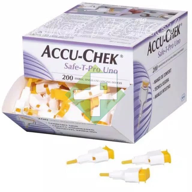 Accu-Check Safe-T-Pro Uno / Jarum Lancet Sekali Pakai isi 200