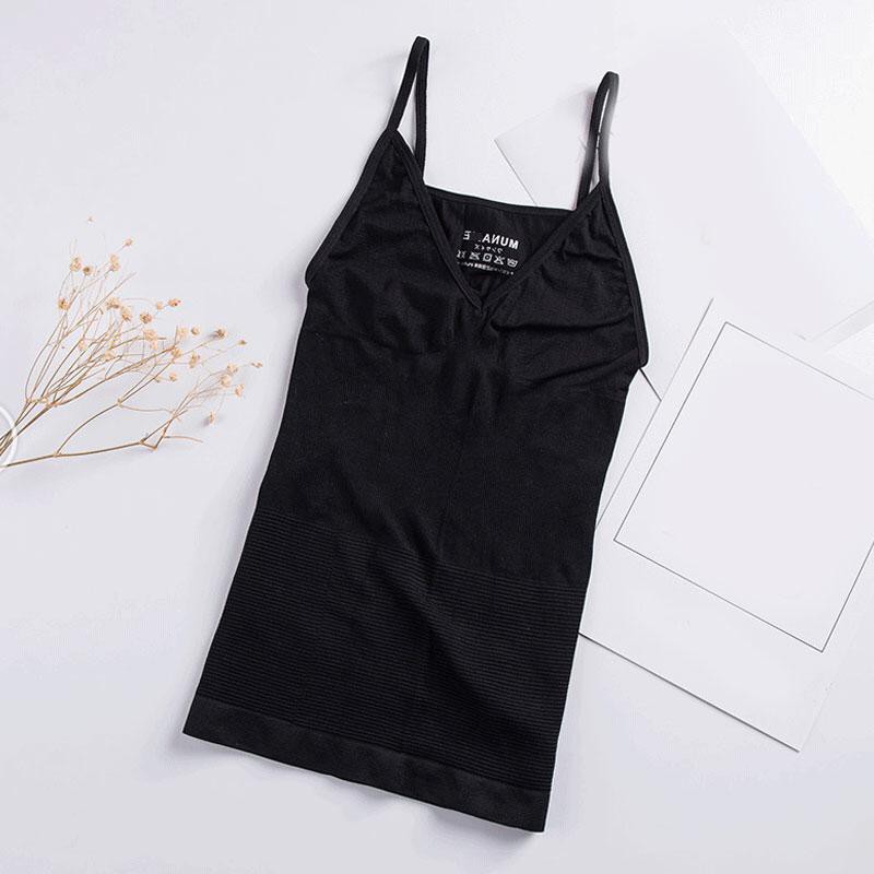 RV® Tank Top Korset Camisol  Wanita Lembut Pakaian Dalam Wanita Slim Cloth 1022-BLACK