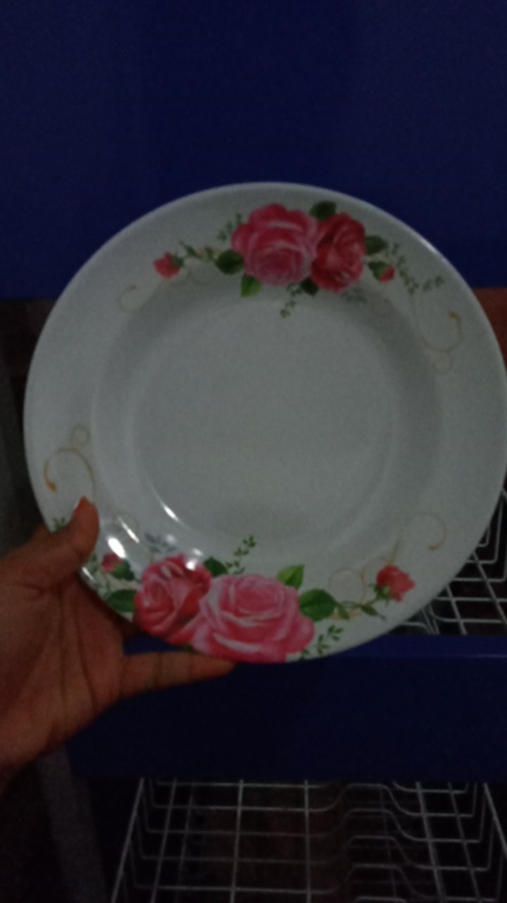 Piring Makan Bulat Melamin 9 [p-509] | Ayam/bunga | Singasingi