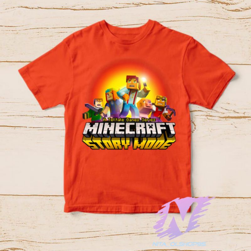 kaos anak Minecraft baju karakter minicraft terbaru