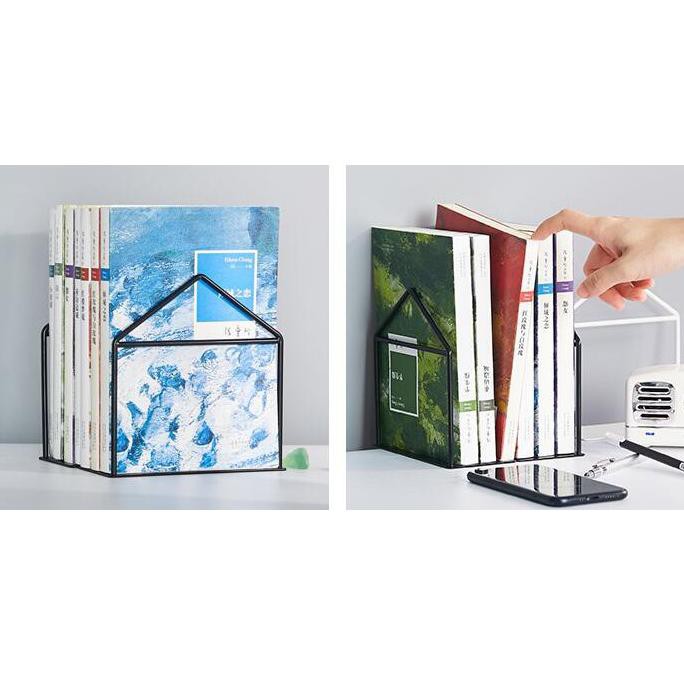 

pO6Code Pembatas Buku Besi (Anti Karat) / Sekat Buku / House Bookshelf(K5V3) (Kekinian)