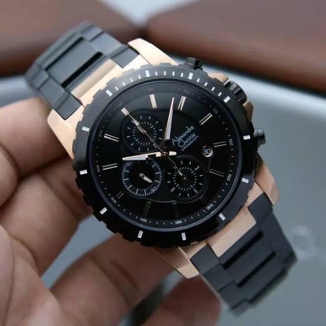 Jam Tangan Pria Alexandre Christie 6141 Original Garansi Resmi 1 Tahun Warna Rosse Gold Hitam