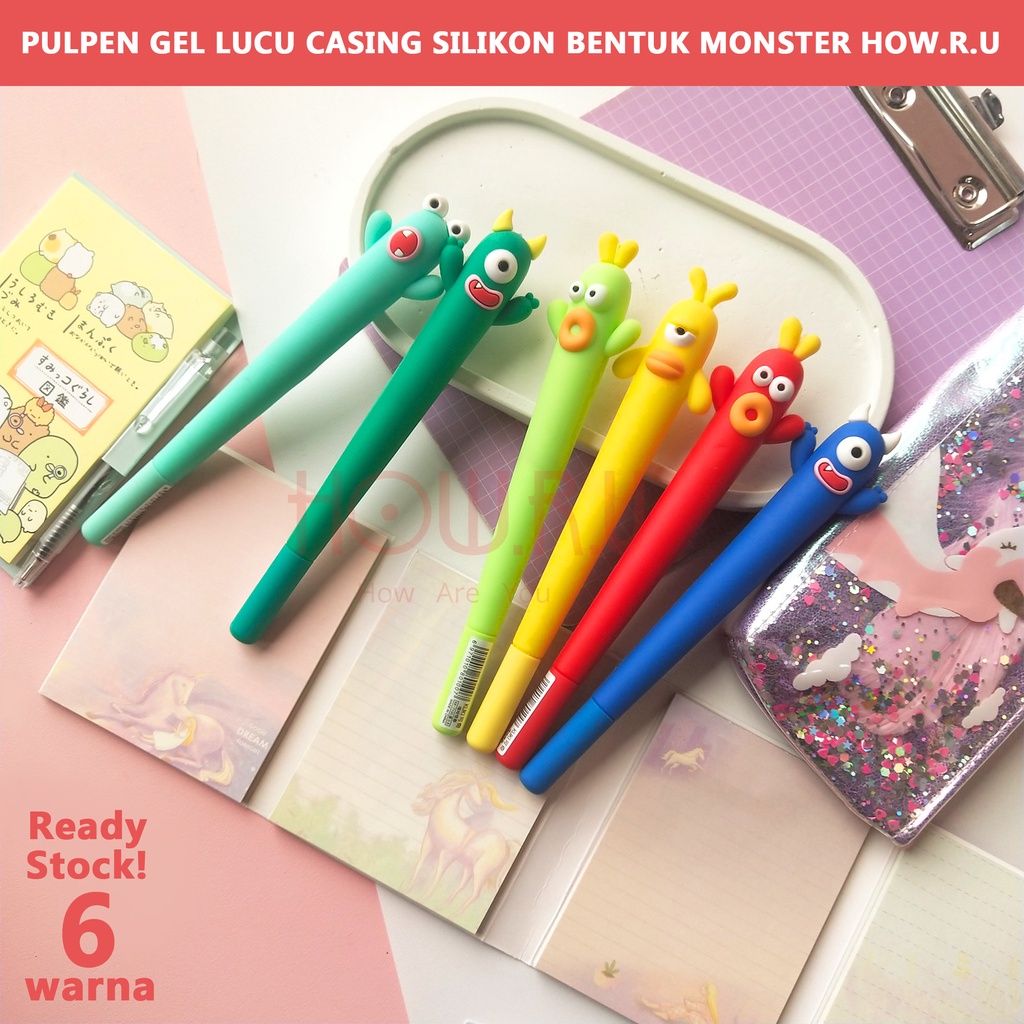 HOW.R.U | Pulpen / Bolpen Gel Hardcase Silikon Motif Monster KK7100