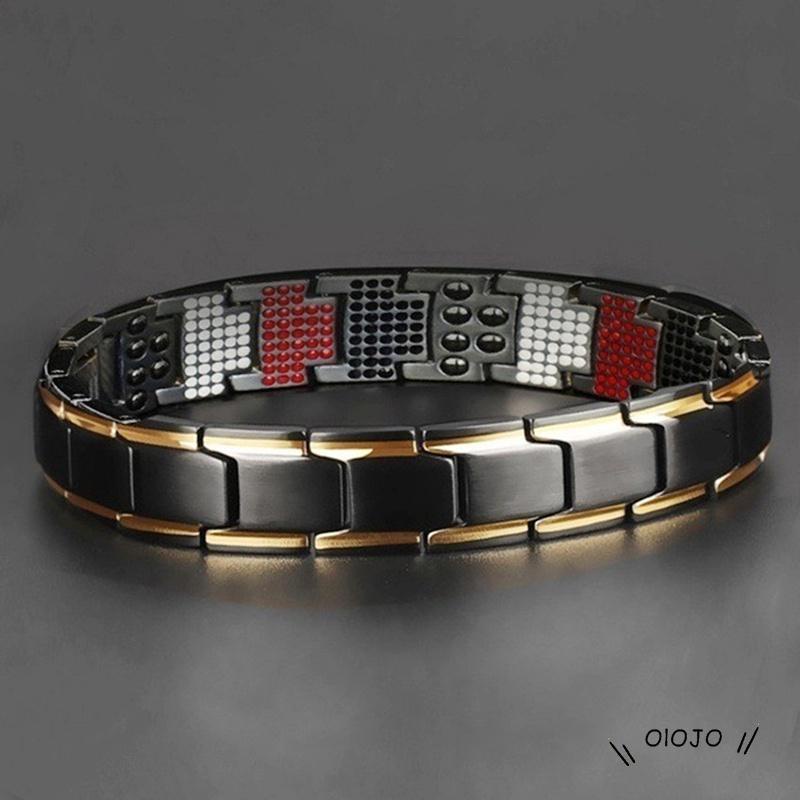 Fashion Pria Wanita Adjustable Gelang Magnetik Kesehatan Energi Terapi Arthritis Stainless Steel Terapi Magnet Gelang - ol