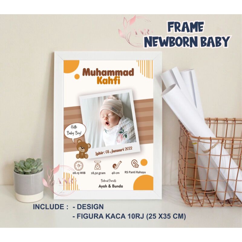 Biodata Bayi Anak Bingkai Figura Kaca (BISA COD) | Biodata bayi minimalis Hiasan Dinding Minimalis Kado Newborn
