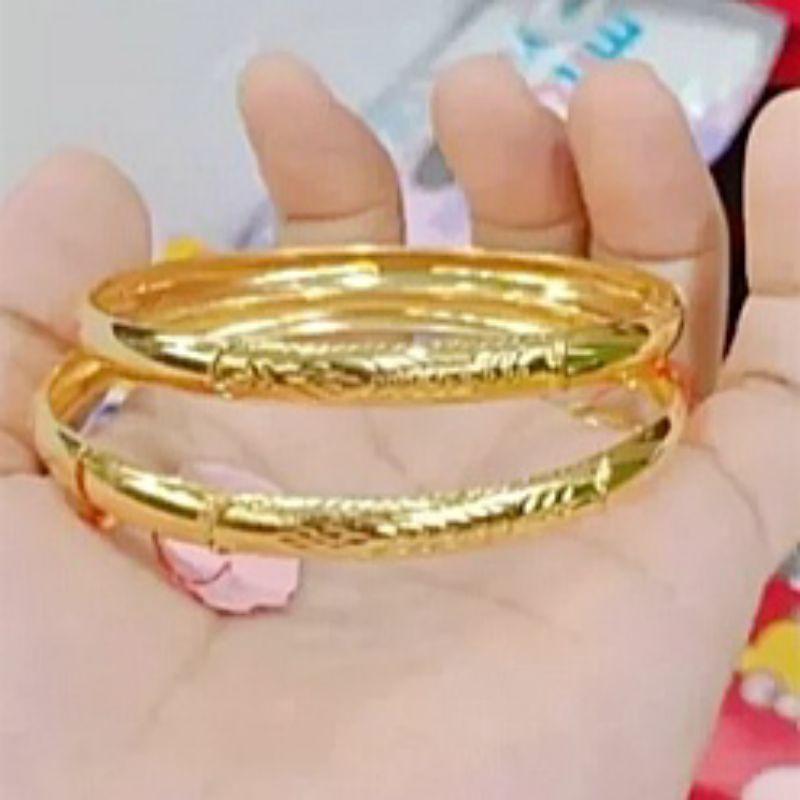 (COD) Gelang Bangkok Pasir Titanium Gold Terbaru Anti Luntur dan Karat