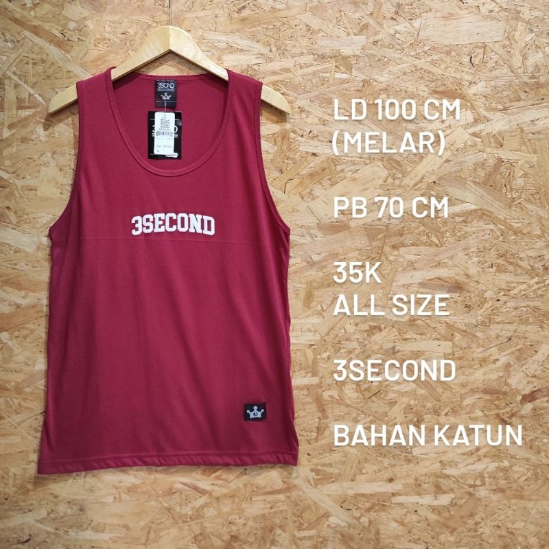 kaos kutung / tanktop 3second