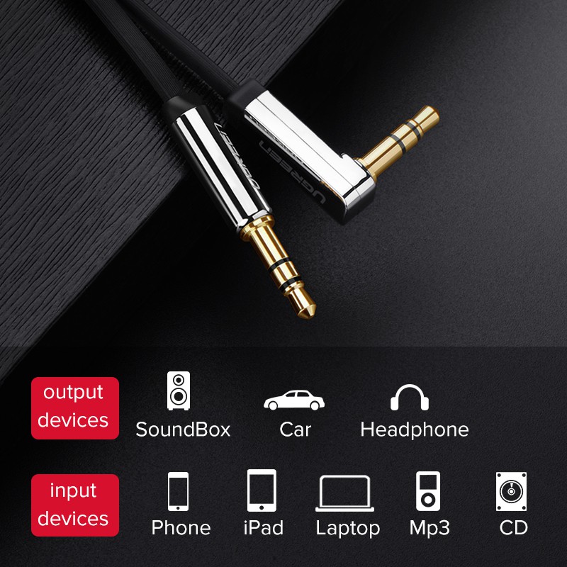 【Stok Produk di Indonesia】Ugreen Kabel Audio Aux 3.5mm Male Untuk Komputer / Headphone Xiaomi / Laptop / Mobil