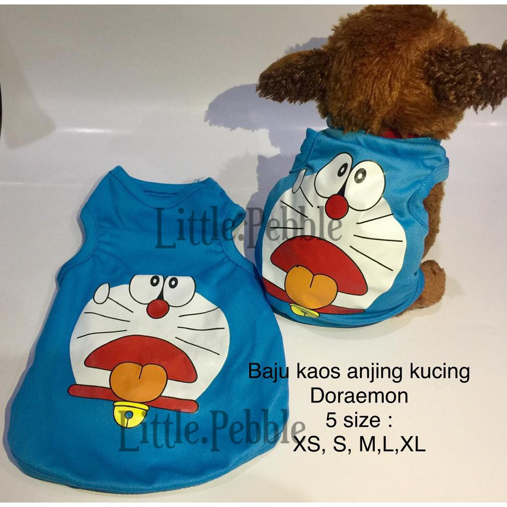 BAJU KAOS ANJING KUCING MUKA DORAEMON-5 VARIASI UKURAN