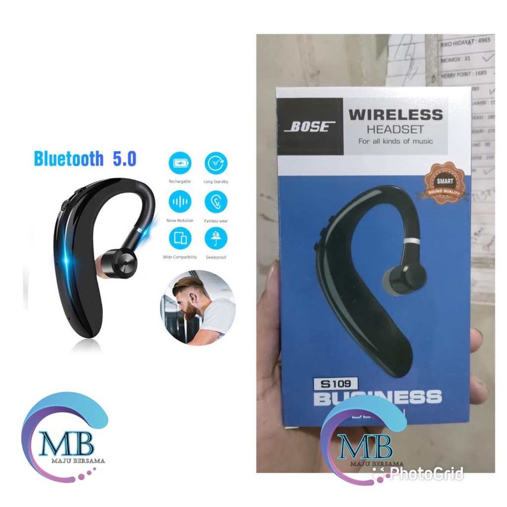 BM029 Headset earphone bluetooh wireles single S109 busines for oppo xiaomi vivo etc ORIGINAL MB2155