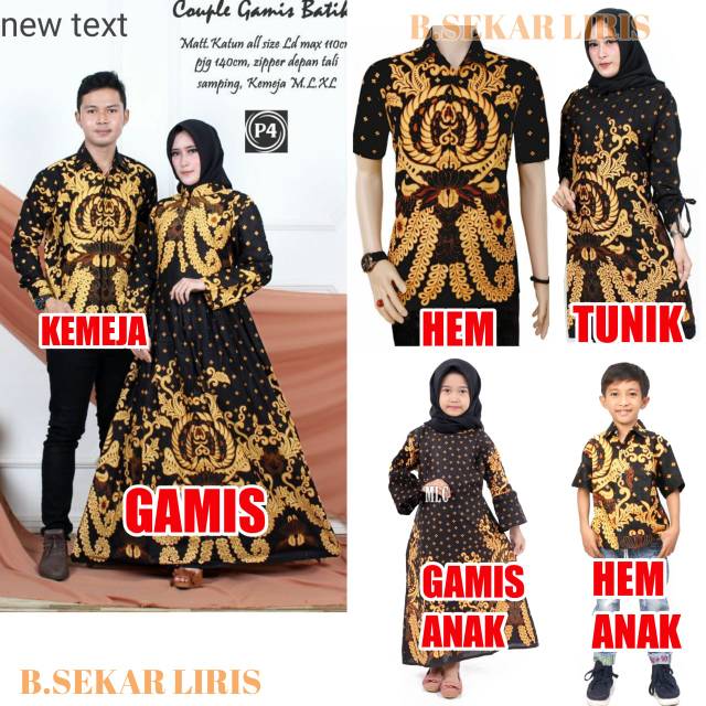 Baju Couple Batik keluarga/Batik kapel pesta/batik set keluarga