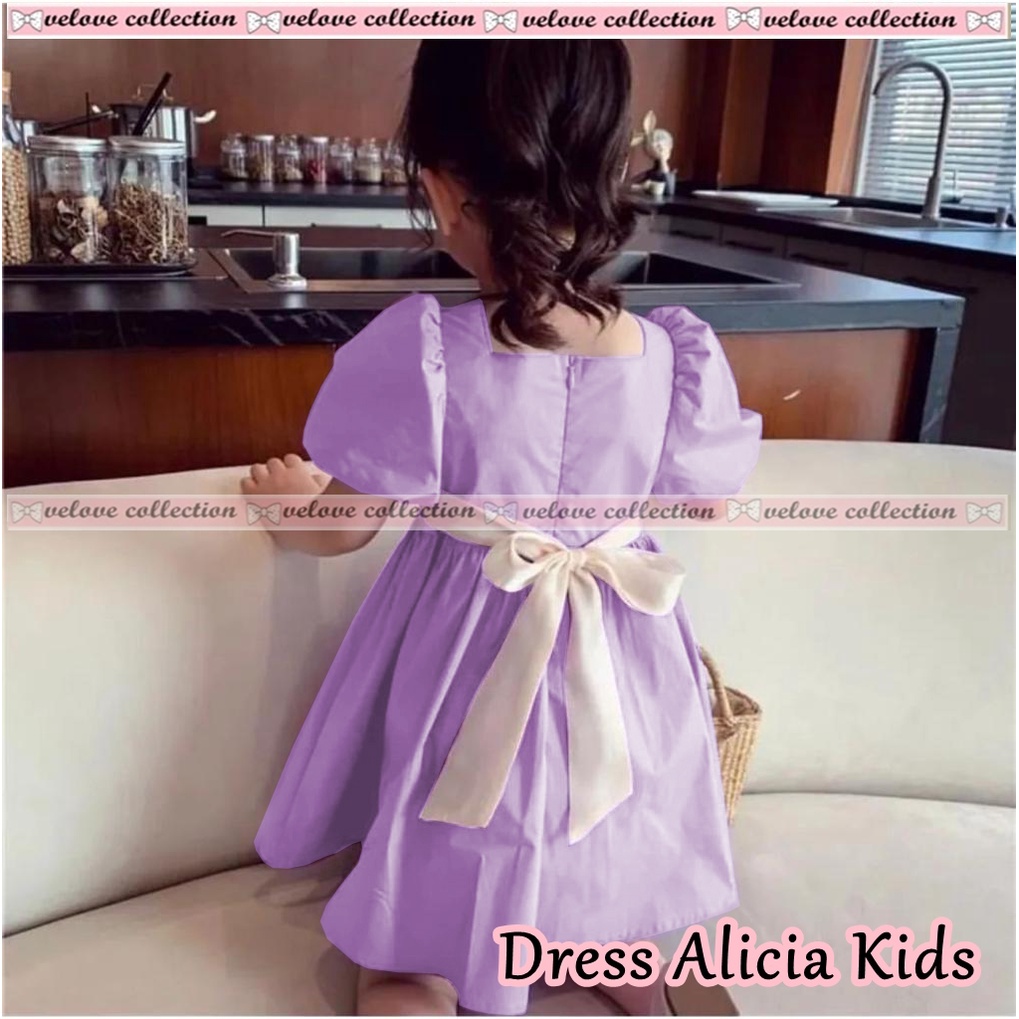 DRESS BIG RIBBON KID GAUN BABYDOLL ANAK Dress ALICIA Aline Kids Fashion Anak Perempuan Terbaru KOREAN STYLE