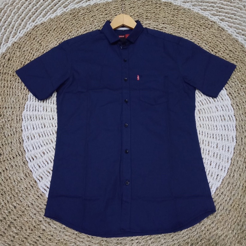 baju kemeja pria lengan pendek bahan katun 100% adem ngk panas
