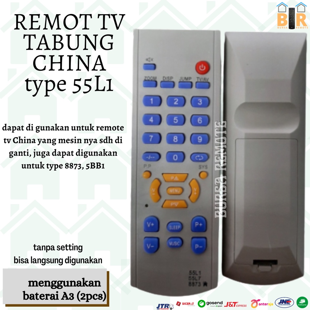 Remot Remote TV Tabung China 55L1 / 55L7 / 8873 TV Tabung pernah ganti mesin china