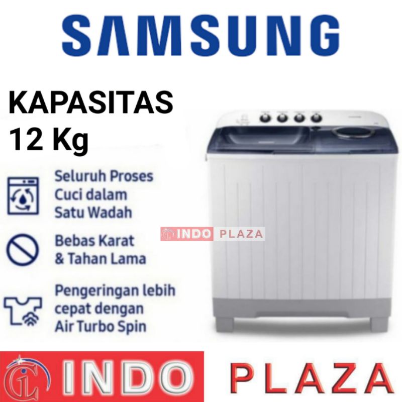 MESIN CUCI 2 TABUNG 12 Kg / 12Kg SAMSUNG WT12J4200MB/SE