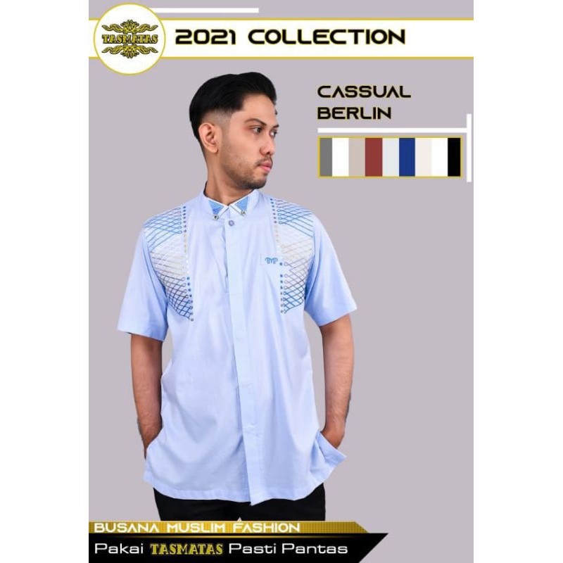 2021 Tasmatas Collection FASHION BAJU BUSANA MUSLIM PRIA Baju Koko Muslim Pria Katun Bordir berlin