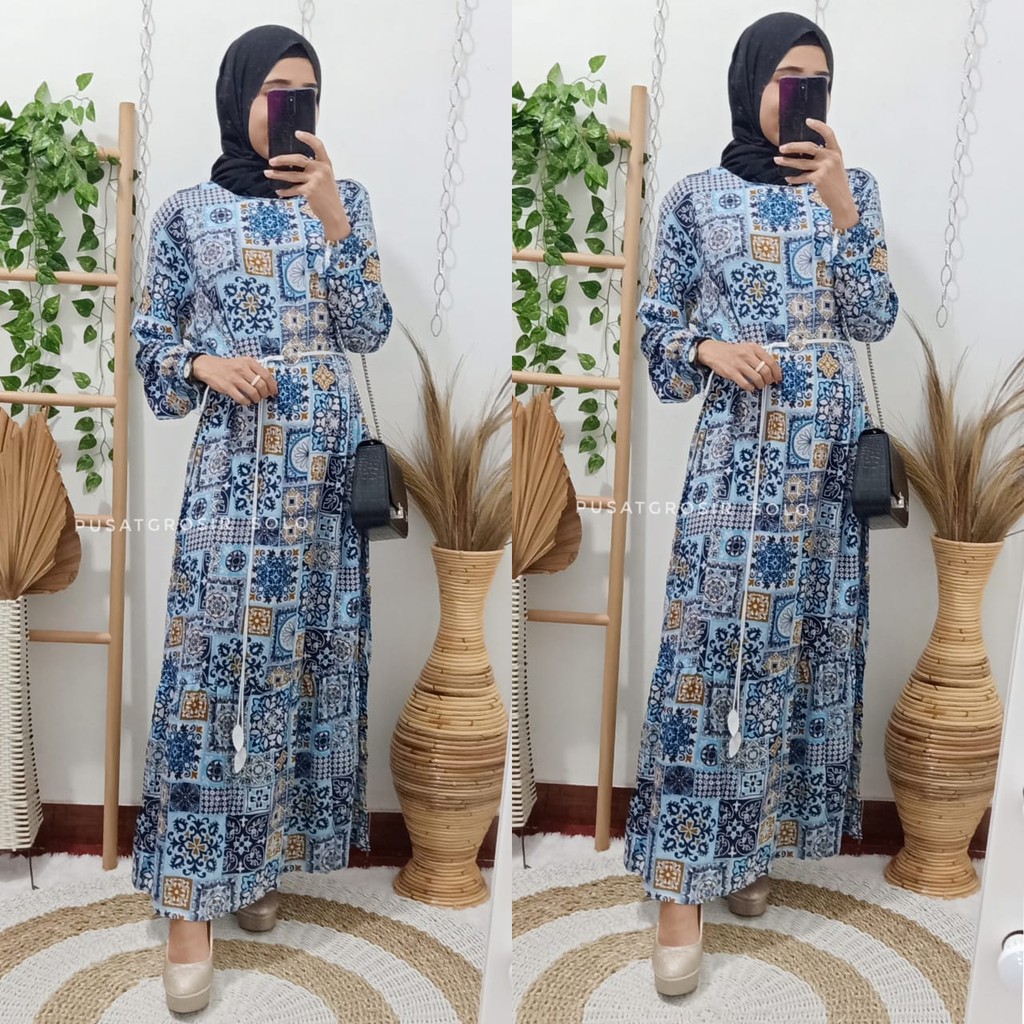 VISCOSE MAXY DRESS BY PUSATGROSIR_SOLO/ DRESS MAXY GAMIS LONG DRESS MOTIF ETNIK ETHNIC