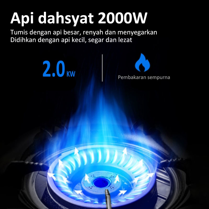 T1 Kompor gas desktop kompor gas tunggal/ganda hemat energi kompor gas stainless steel mudah dibersihkan